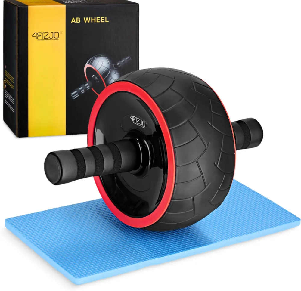 KÓŁKO DO ĆWICZEŃ MIĘŚNI BRZUCHA AB WHEEL XL CZARNO -CZERWONE