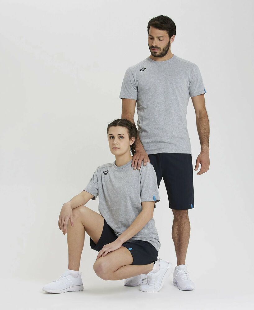 ARENA KOSZULKA  TEAM T-SHIRT PANEL GREY HEATHER