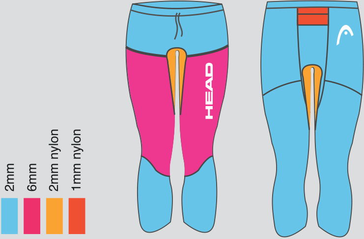 HEAD SPODNIE SWIMRUN RACE 3/4 PANTS 6.2.1 GOLD 452376