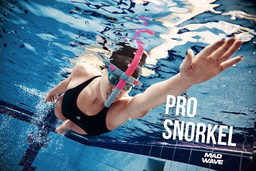 MAD WAVE RURKA CZOŁOWA SNORKEL TRAINER PRO PINK SILVER  M077301011W